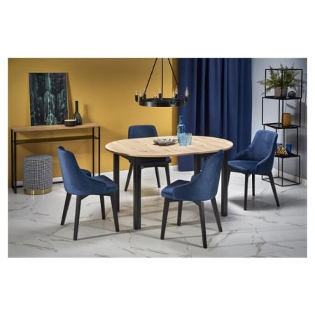 Masa extensibila HM Ringo stejar/negru, 76x102x102/142 cm