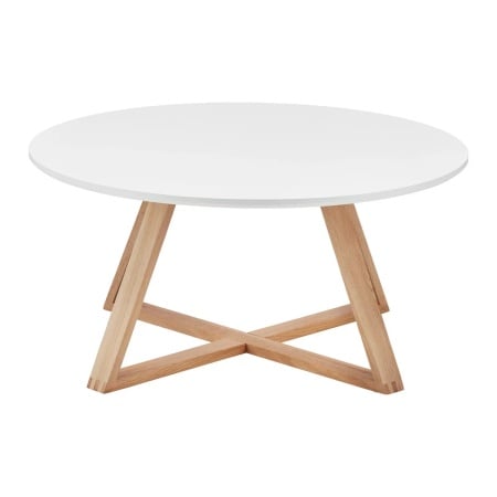 Masuta de cafea rotundă Mattia din stejar /MDF alb, 80/80/39 cm