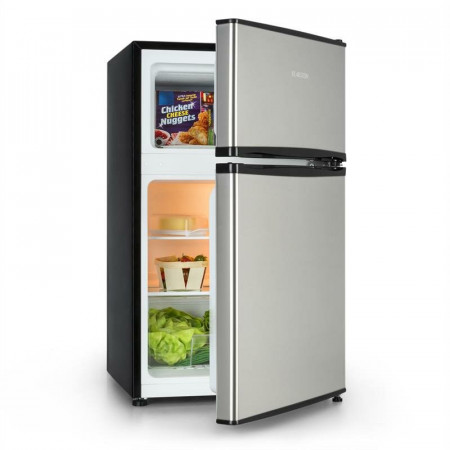 Mini frigider Klarstein, otel inoxidabil, negru/argintiu, 85,5 x 53,5 x 53,5 cm, 90L - Img 1