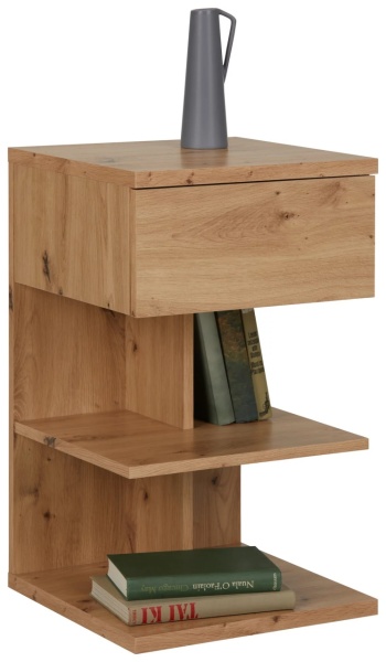 Noptieră în culoarea stejarului, 39/65/39 cm