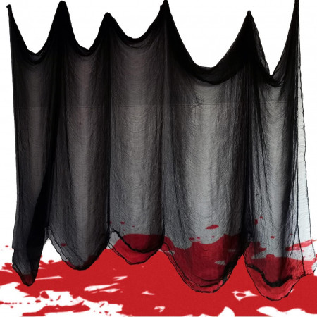 Panza infricosatoare pentru Halloween Bezvill, negru, bumbac, 200 x 1000 cm