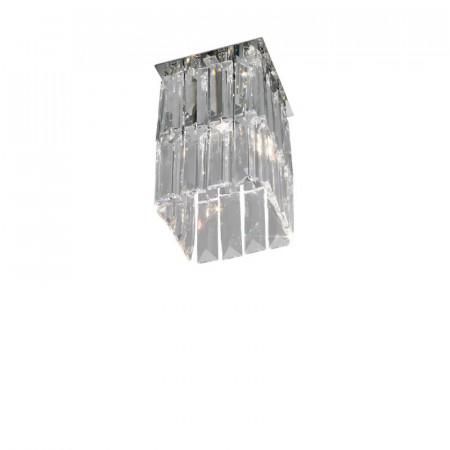 Plafoniera Prisma, metal/acril, transparent/argintiu, 20 x 12 x 12 cm