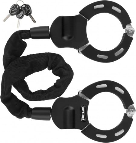 Protectie anti-furt pentru scutere/biciclete SHTALHST, metal/plastic/textil, negru, 60 cm