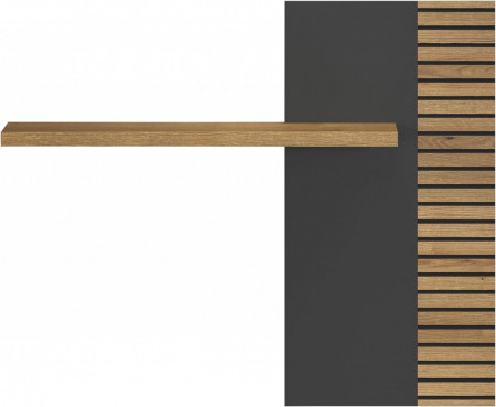 Raft de perete Mubbasher, lemn fabricat, antracit/natur, 111 x 91 x 19 cm