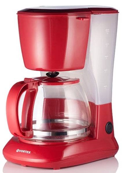 RESIGILAT – CAFETIERA VORTEX VO4012RD, Capacitate 1.25L, 750W, 10 cesti, Rosu