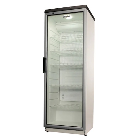 RESIGILAT – VITRINA PROFESIONALA CU O USA WHIRLPOOL ADN 201/1, 320 l, 5 gratare, Usa sticla, H 173 cm, Alb