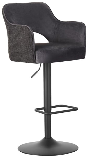 Scaun de bar Aria Negru, 53/97-118/52 cm