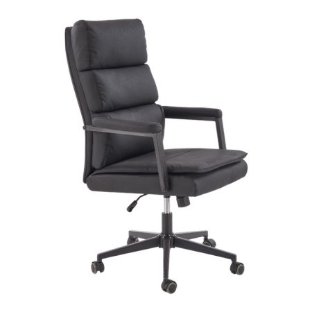 Scaun directorial HM Adriano 2, piele ecologica, robust, mecanism de balans, elegant, sarcina maxima 100 kg, negru