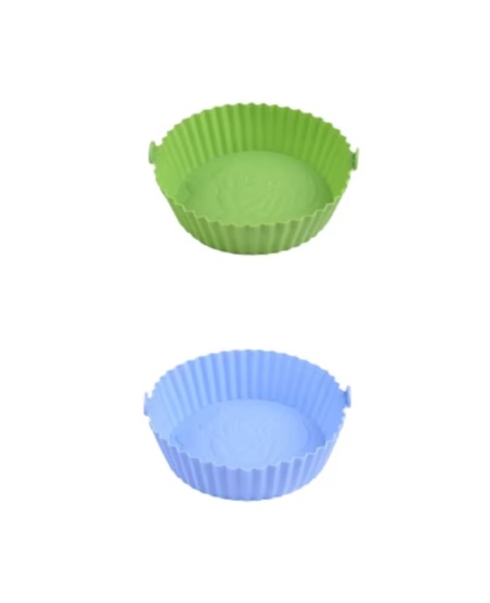 Set 2 cosuri pentru friteuza cu aer Juingio, silicon, albastru/verde, 16,5 x 6,7 x 20,7 cm