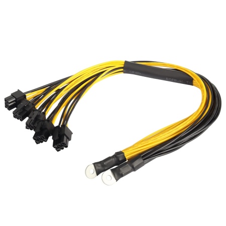 Set cabluri SATA Gintooyun, 6 pini, galben/negru, 41 cm