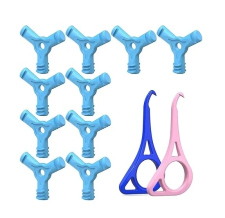 Set de 10 cleme Y Chewies si 2 dispozitive de indepartare, pentru aparate dentare invizibile, albastru