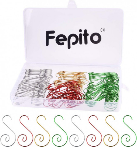 Set de 120 carlige pentru globuri FEPITO, metal, multicolor, 5 x 2,3 cm - Img 1