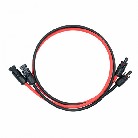 Set de 2 cabluri solare cu conector MC4 pentru panou solar fotovoltaic Kofelec, rosu/negru, PVC, 5 m
