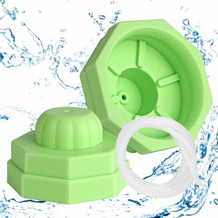 Set de 2 capace si furtun pentru vidat Universal, silicon, verde, 8,4 x 8,4 cm / 10,3 x 10,3 cm