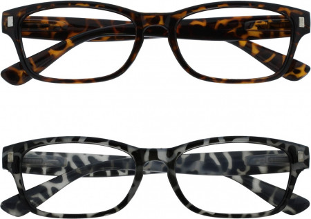 Set de 2 perechi de ochelari pentru citit Opulize, maro/gri, +3.50