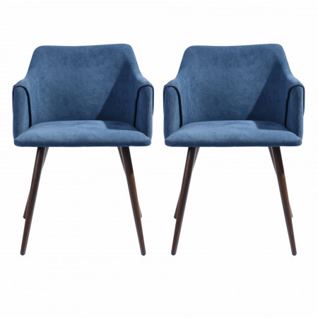 Set de 2 scaune Aldridge, albastru, 75 x 51 cm - Img 1