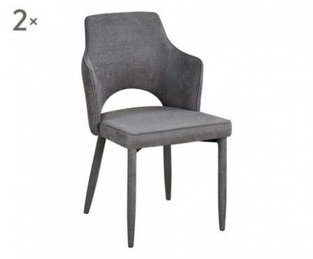 Set de 2 scaune Alhena, gri deschis, 60x52x84.5cm - Img 1