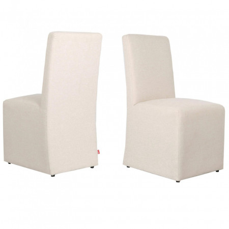 Set de 2 scaune tapitate Gala, MDF/microfibra, crem, 95 x 49 x 81 cm