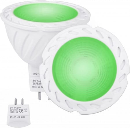 Set de 2 spoturi YAYZA, LED, lumina verde, GU5.3, 5 x 5,2 cm