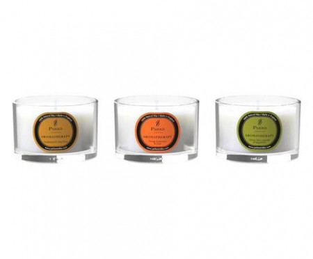 Set de 3 candele Aromaterapie Sandalwood/Arancio/Vetiver - Img 1