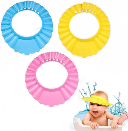 Set de 3 capace de protectie pentru dus la copii HELOVGE, EVA, roz, galben, albastru, 40-52 cm - Img 1