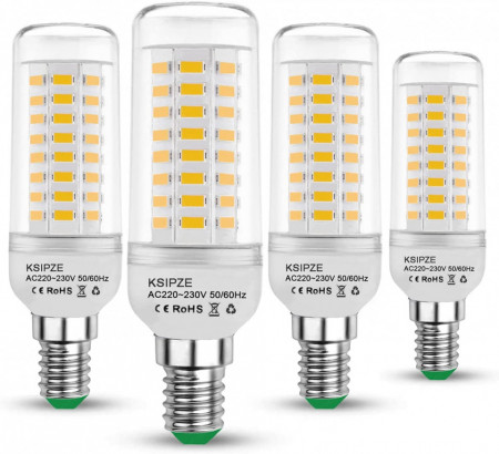 Set de 4 becuri LED E 14 Ksipze, 10 W, 800 lm, AC 220-230 V, 30 x 104 mm - Img 1