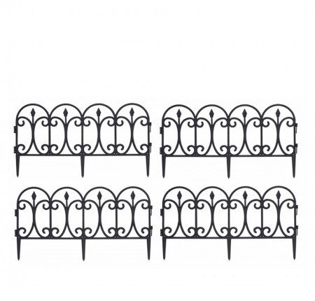 Set de 4 gardulete de gradina Progarden, polipropilena, negru, 60 x 30 cm
