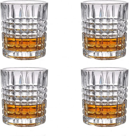 Set de 4 pahare de whisky SkySnow, sticla, transparent, 10 X 8,1 cm, 320 ml