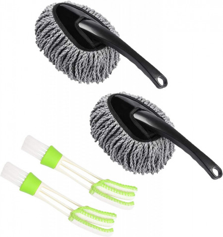 Set de 4 perii LOPOTIN, microfibra, gri/negru - Img 1