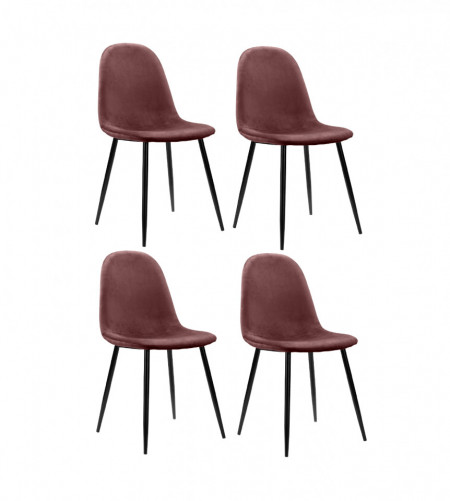 Set de 4 scaune Monza Eadwine, roz inchis, 160 x 90 x 76cm - Img 1