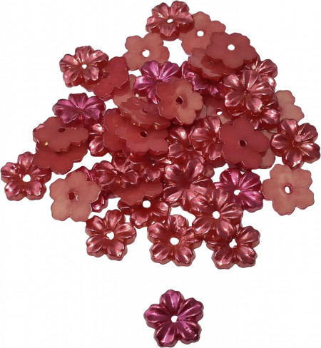 Set de 45 margele in forma de floare pentru mestesuguri AERZETIX, plastic, rosu, 9 x 1,5 mm