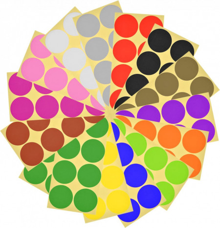 Set de 560 buline autoadezive BEIMEIII, hartie, multicolor, 5 cm