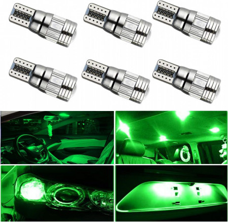 Set de 6 becuri LED HOCOLO, verde, 30 W, T10 6-SMD
