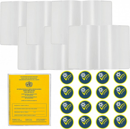 Set de 6 huse cu16 autocolante pentru certificat BINXWA, PVC, transparent, 200 x 137 mm