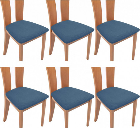 Set de 6 huse pentru scaune TIANSHU, albastru deschis, poliester/spandex, 36-46 x 36-46 cm