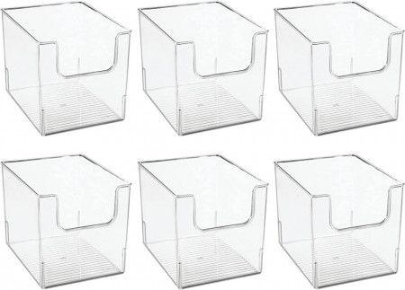 Set de 6 organizatoare mDesign, plastic, transparent, 25,4 x 19,7 x 20,3 cm
