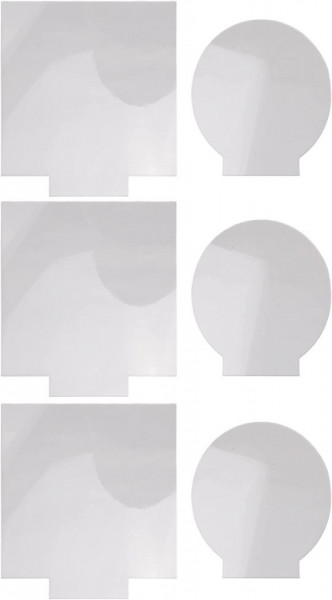 Set de 6 plasci acrilice pentru gravat OVNSHVN, transparent, 15 x 15 x 0,2 cm / 13,5 x 12 x 0,2 cm - Img 1