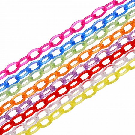Set de 8 lanturi pentru ochelari URLIFEHALL, multicolor, ABS, 50 cm