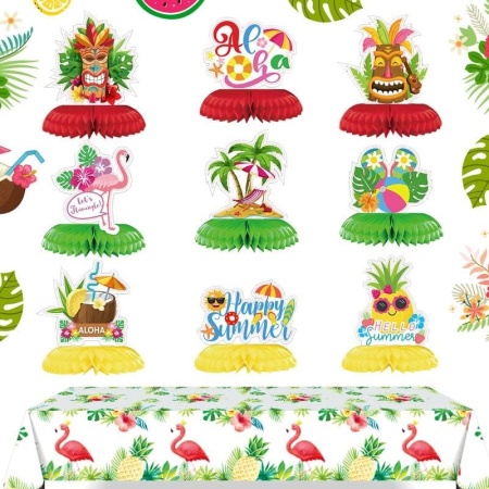 Set fata de masa si 9 decoratiuni Wallin, carton, multicolor