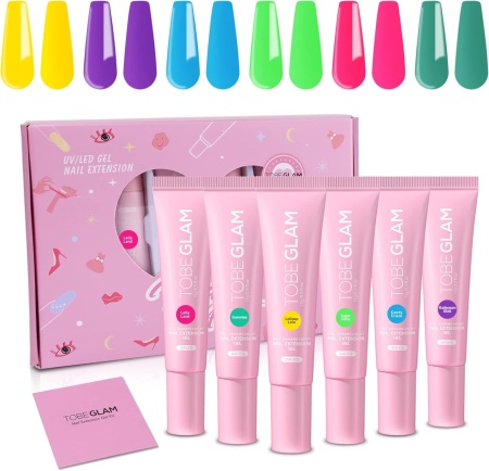 Set gel pentru unghii Tobeglam, 6 culori, 15 ml