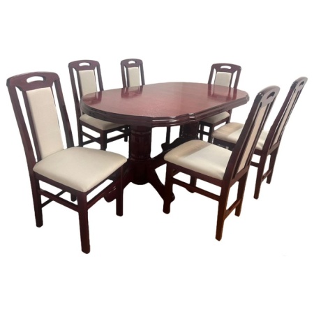 Set masa living SB Nork mahon plus 6 scaune SB Tim mahon, 74x90x160/200 cm