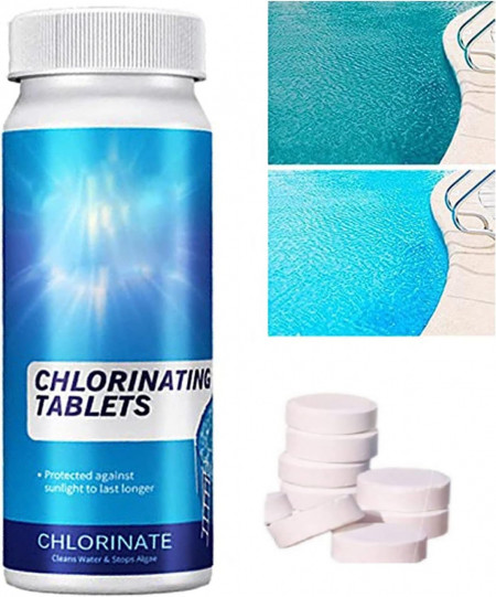 Set tablete efervescente cu clor pentru curatarea piscinei Gnaumore, alb, 100 g