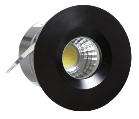 Spot LED incastrat Candellux, 3W, 6000K, negru, IP65