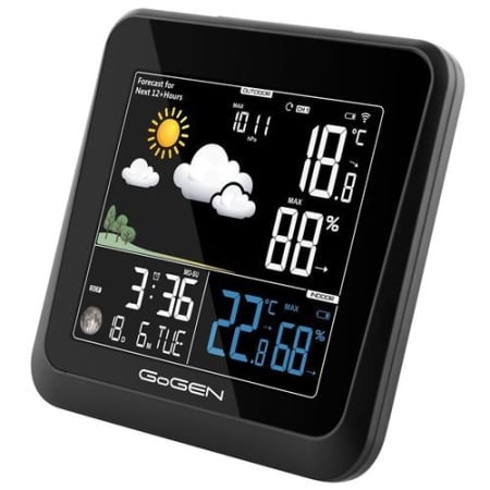 Statie meteo interior-exterior GoGEN ME 3236, senzor extern fara fir, LCD color