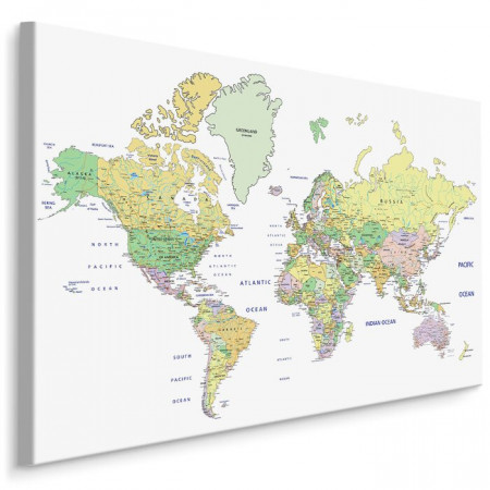Tablou „Harta politica a lumii”, multicolor, 70 x 100 cm - Img 1