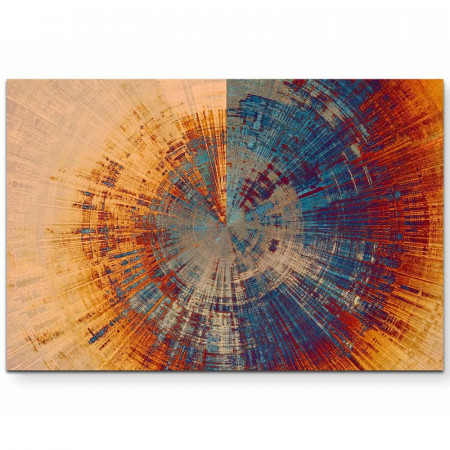 Tablou abstract East Urban Home, panza/lemn, multicolor, 90 x 60 x 2,2 cm