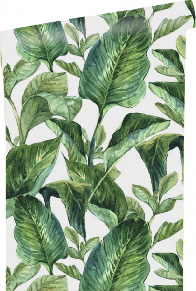 Tapet Leaves alb / verde, 250x90cm - Img 1