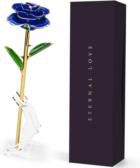 Trandafir iNeego, 24K, auriu/albastru, 7 x 28 cm