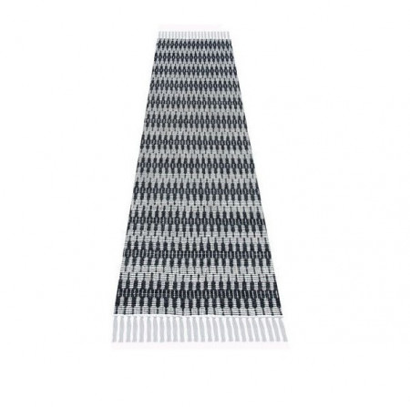 Traversa Timbers, textil, alb/negru, 90 x 250 cm