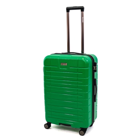Troler Ella Icon Leaf cu 4 roti duble, ABS, 67x45x27 cm, Verde